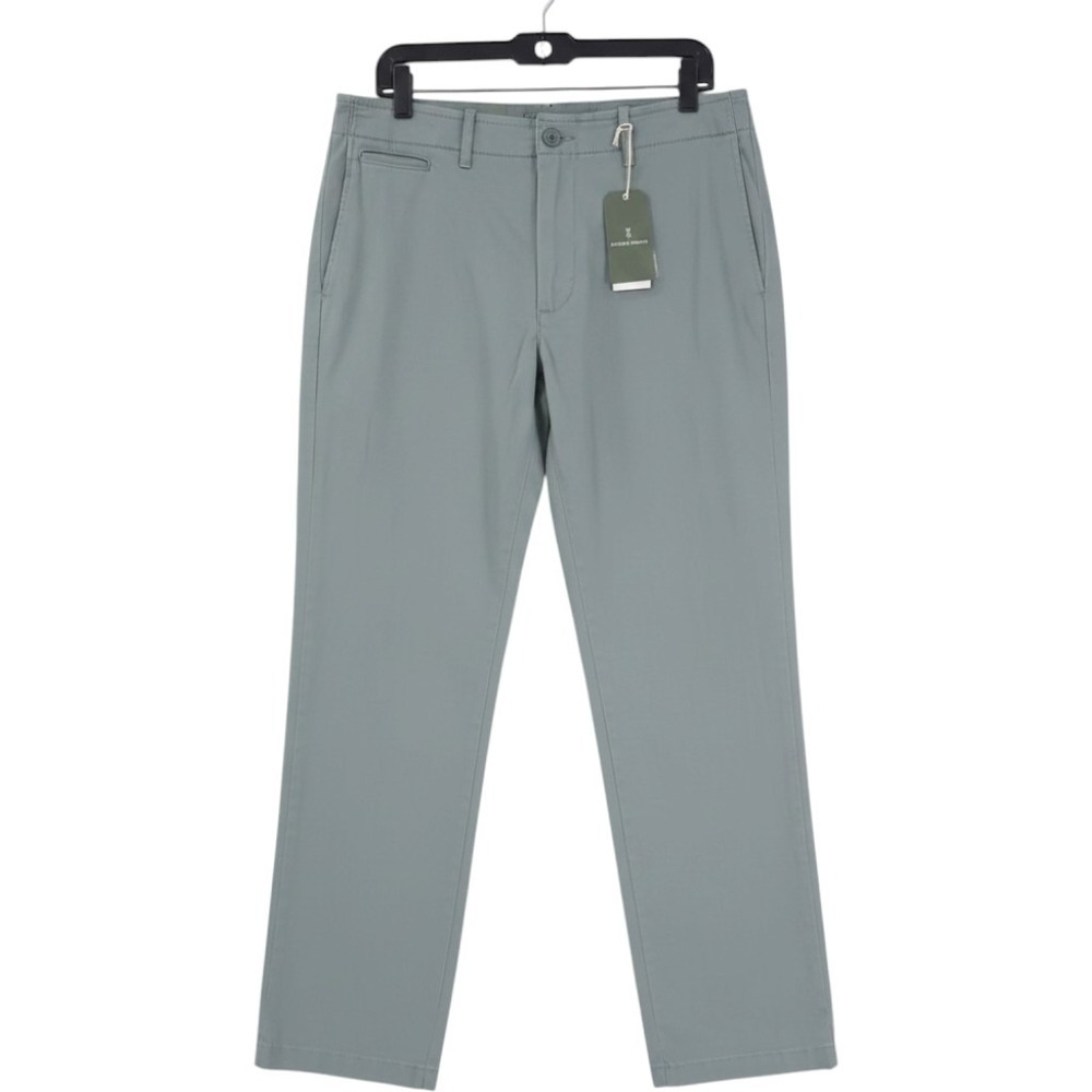 Mutual Weave Officer Chino Men 34x32 Mint Green Relaxed Straight Cotton Stretch